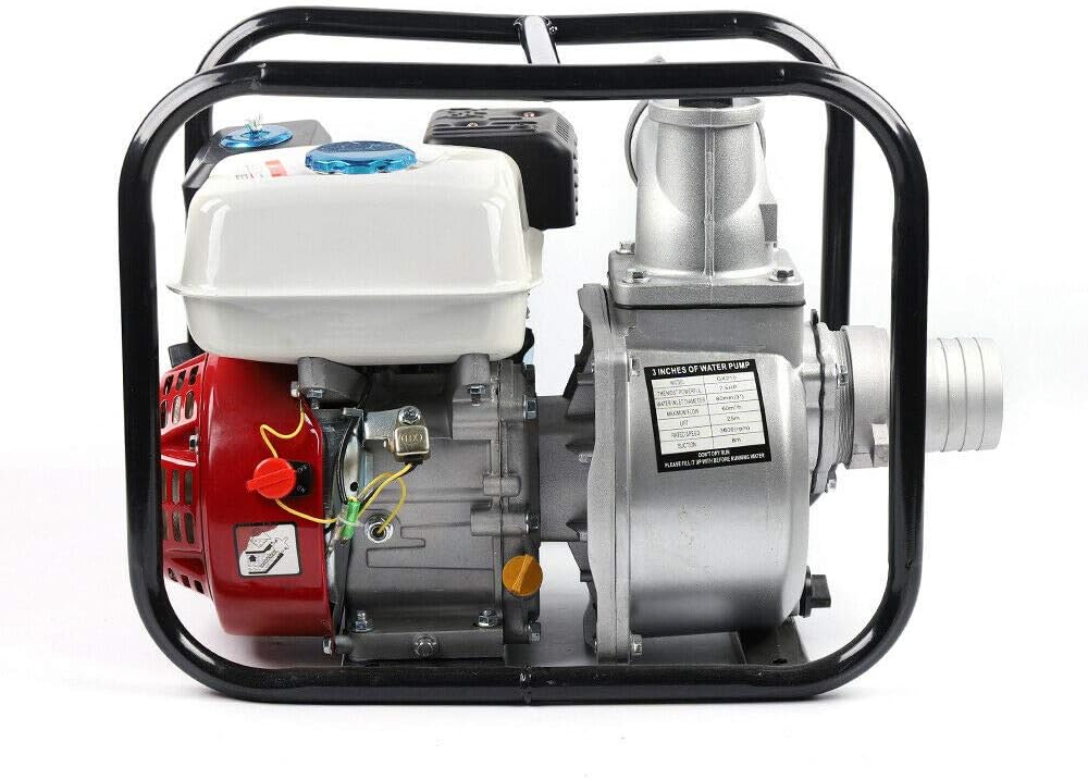 Gasoline Water Pump 3 Inch 210CC 7.5 HP Heavy Duty Semi-Trash Clean Water Pump A5354