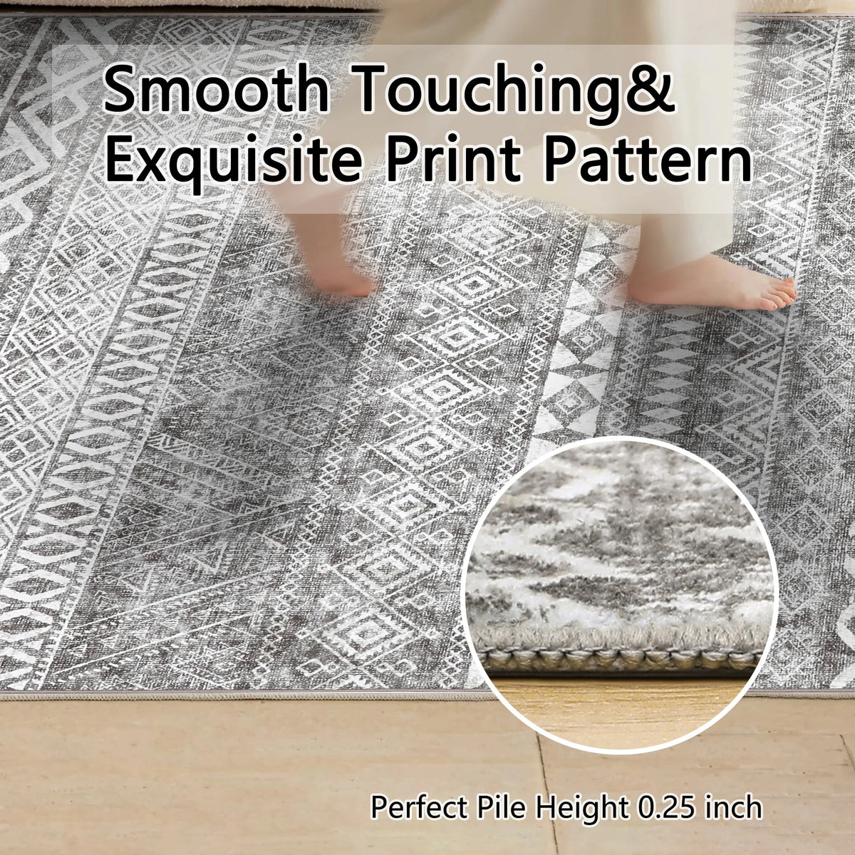 Machine Washable 5'x7' Tribal Area Rug O33570