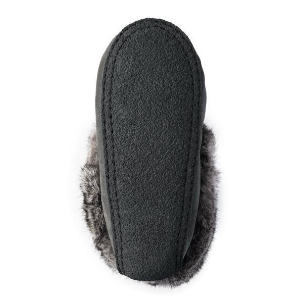 Genuine Rabbit Fur Trim Moccasin E1621