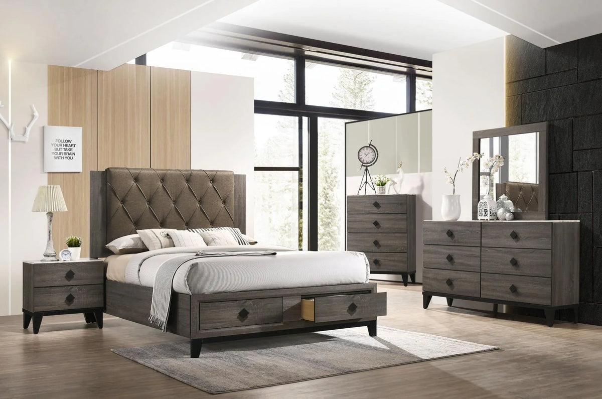 Gray Oak Storage King Bedroom Set 5Pc G815999
