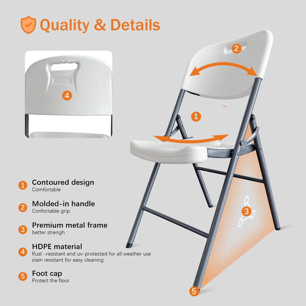 Folding Chairs 4 Pack Plastic Stackable D113574