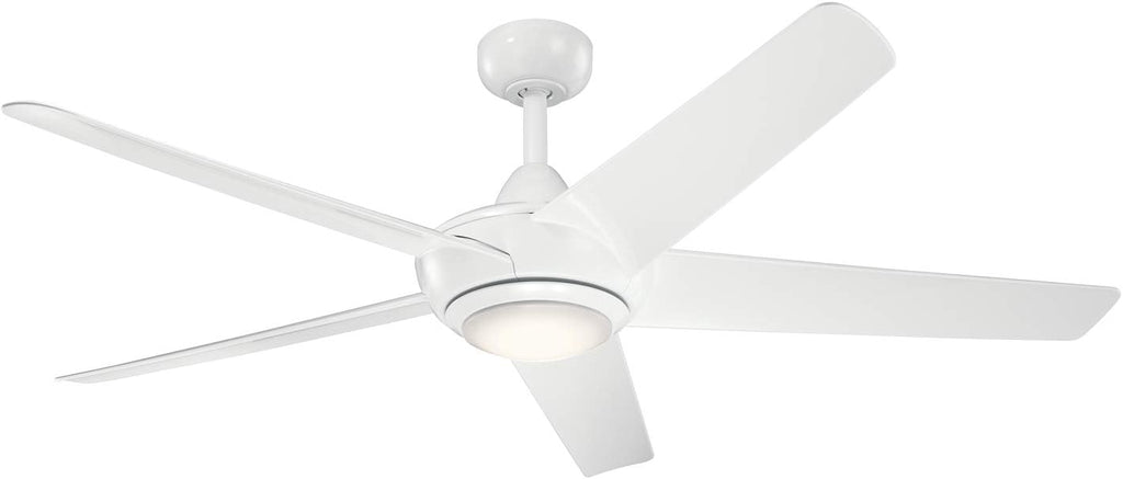52 inch LED Ceiling Fan in Nickel with Frosted White Polycarbonate Lens Z4742