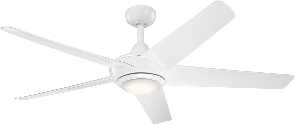 52 inch LED Ceiling Fan in Nickel with Frosted White Polycarbonate Lens Z4742