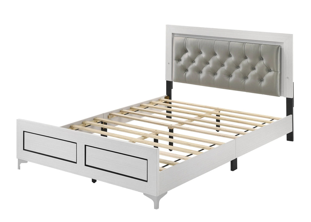 Queen Size Bed with LED Gray A51532