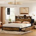 Queen Bed Frame with Storage Headboard and 2 Drawers S56381