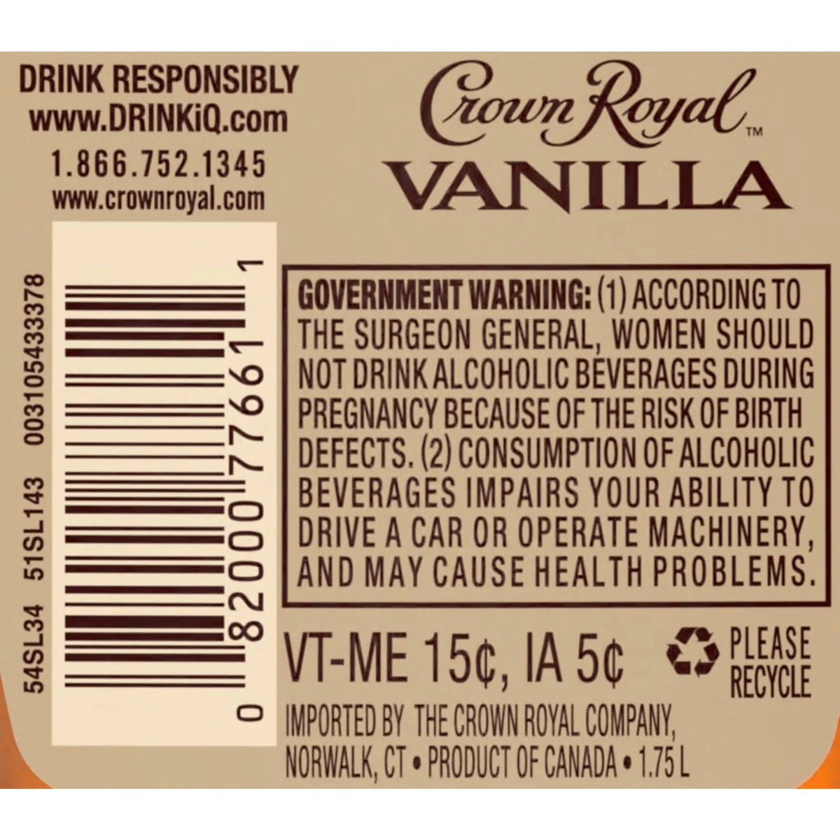 Vanilla Flavored Whisky 1.75 L Q167