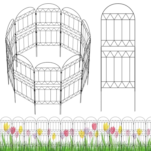 10 Pack Rustproof Metal Garden Fence Panels W302
