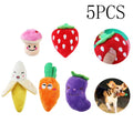 5 Pack Dog Squeaky Toys Plush Fruits Snacks and Vegetables Dog Toys I879145