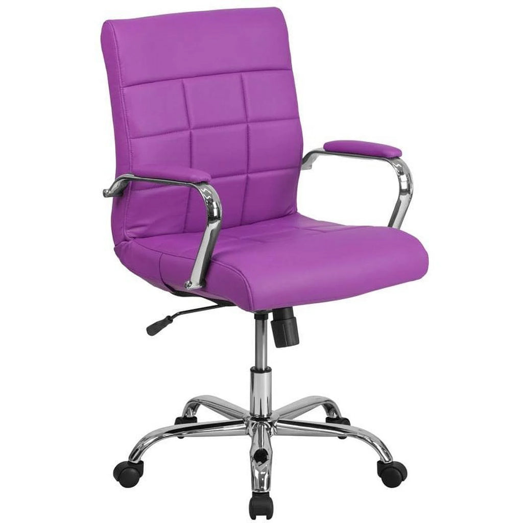 Purple Faux Leather Swivel Office Chair B384726