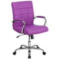 Purple Faux Leather Swivel Office Chair B384726