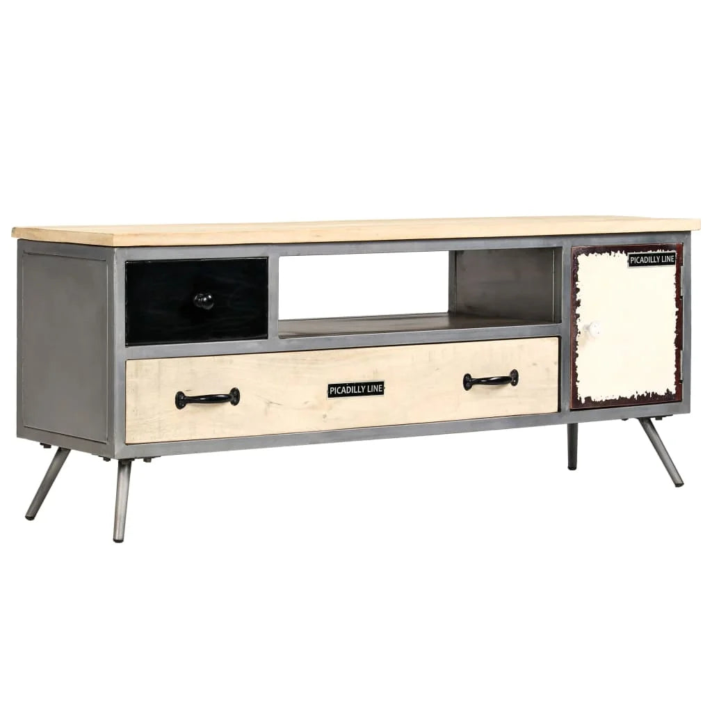 Solid Wood Mango and Steel TV Stand J79475