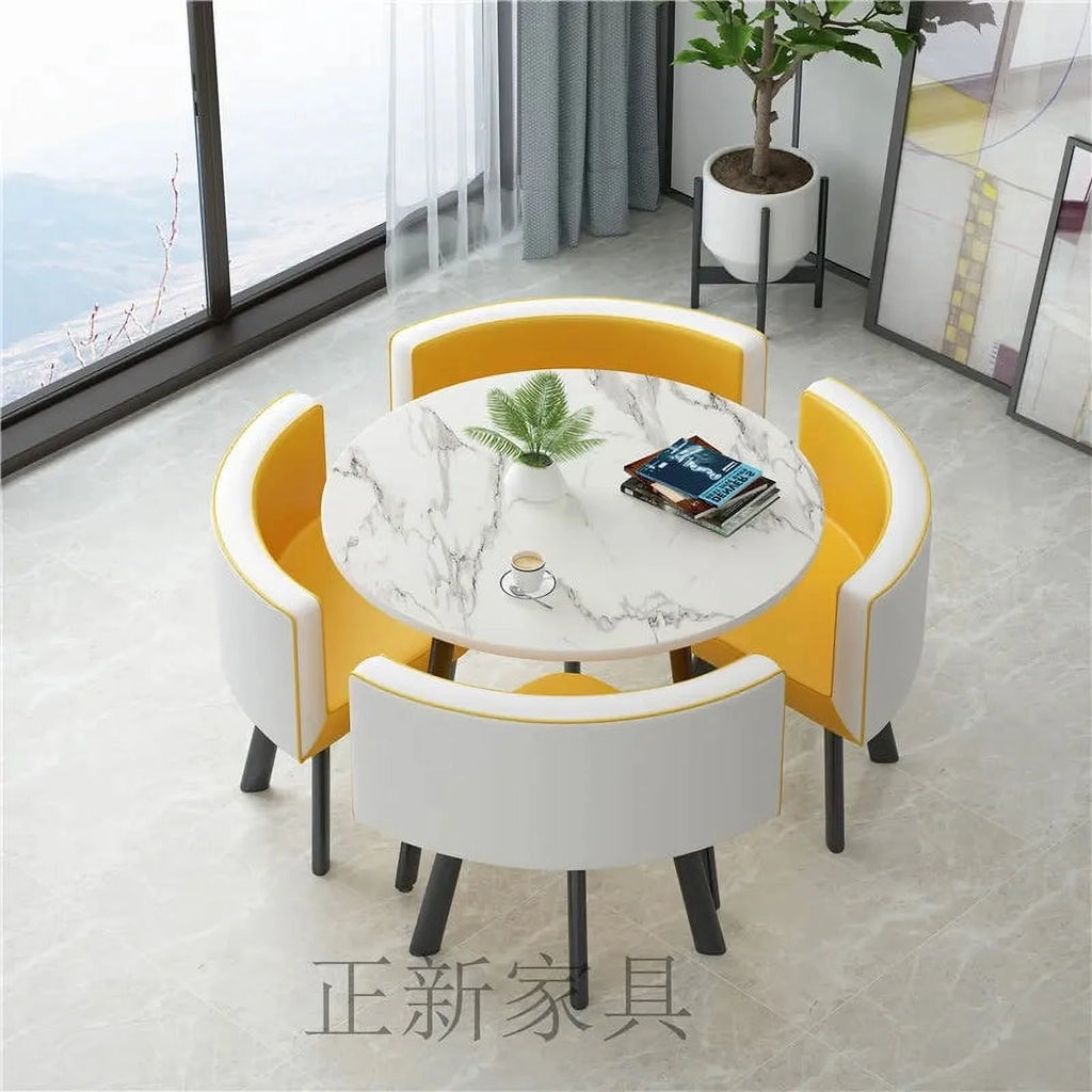 Marble Dining Table Set with 4 Chairs Q27826