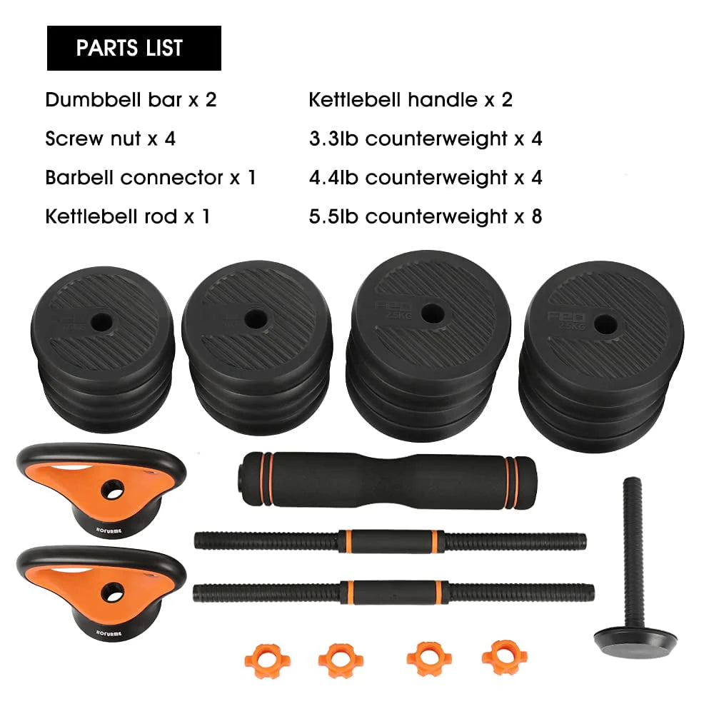 Adjustable Dumbbell Barbell Kettlebell Set K6647