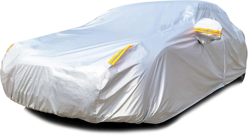 6 Layers Waterproof Outdoor Full Car Cover with Zipper Cotton D9464