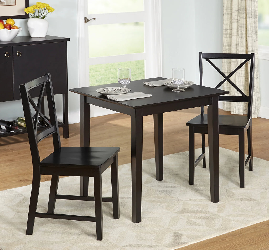 Black Cross-Back Chair, Set of 2 M314