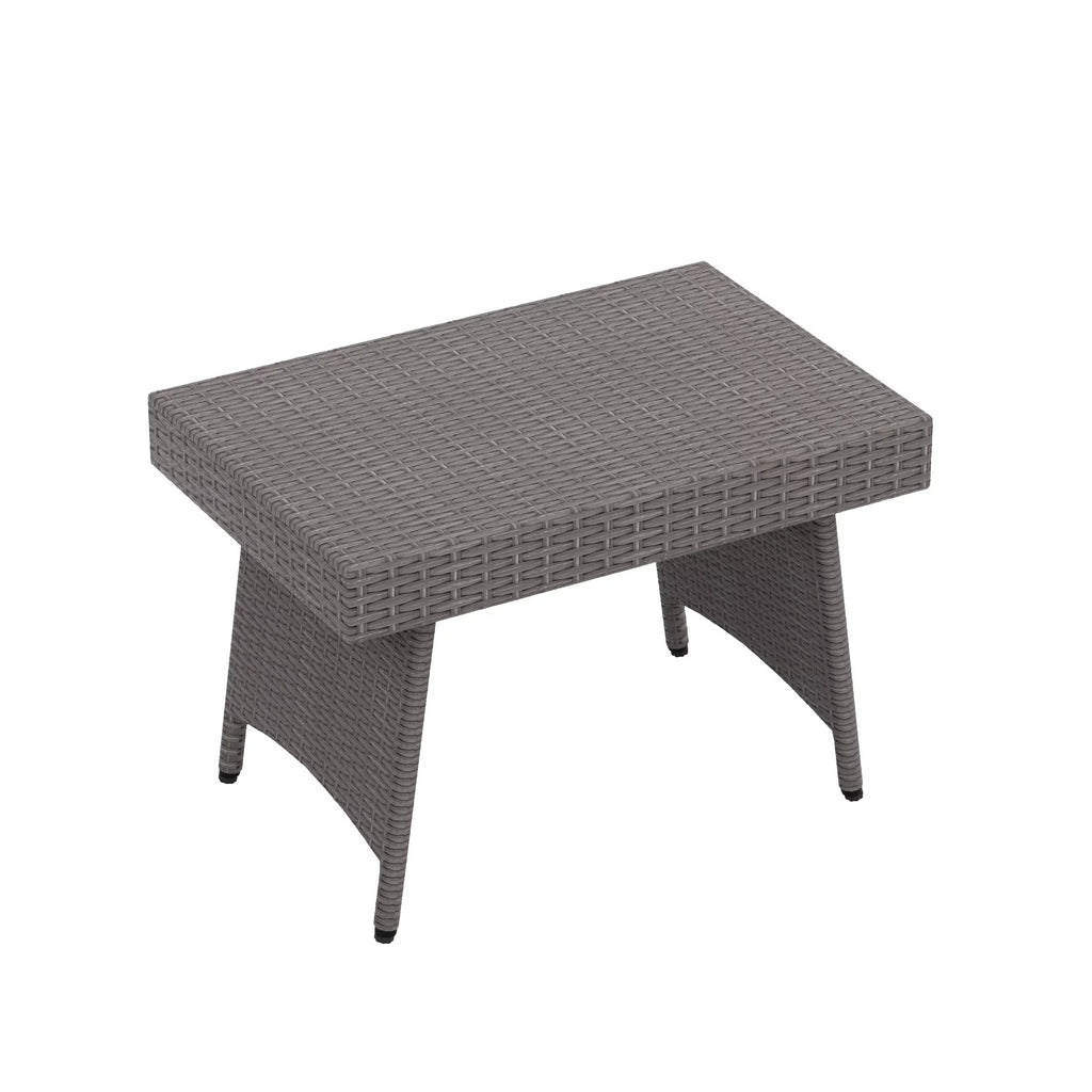 Gray All Weather PE Rattan Wicker Outdoor Folding Side Table Y609
