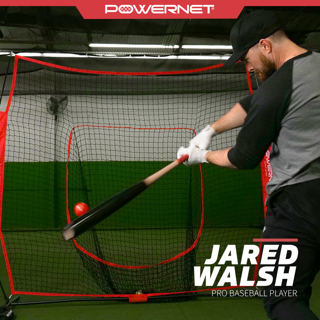 7x7 Baseball Softball Hitting Net with Weighted Heavy Ball and Carry Bag S14147