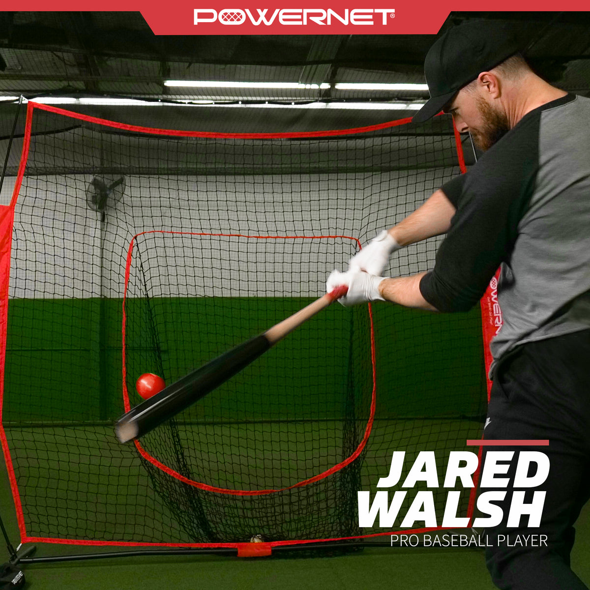 7x7 Baseball Softball Hitting Net with Weighted Heavy Ball and Carry Bag S14147