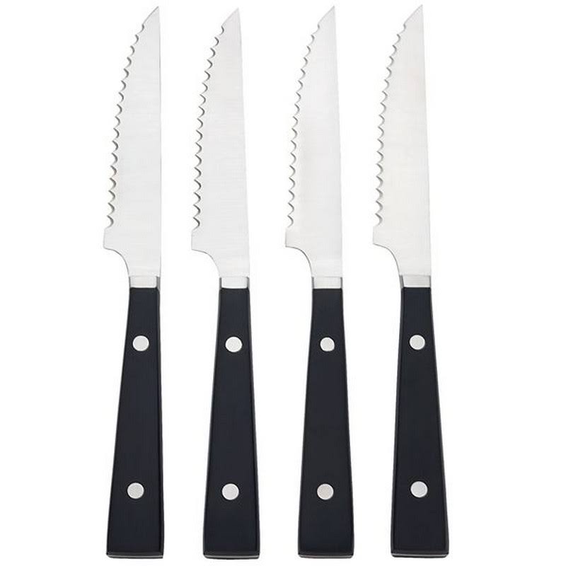 Set of 4 Black Steak Knives I57303