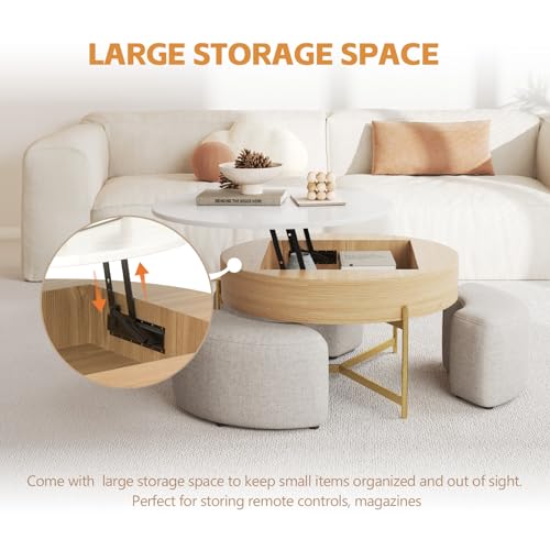 3 in 1 Lift Top Nesting Coffee Table with Storage H76563