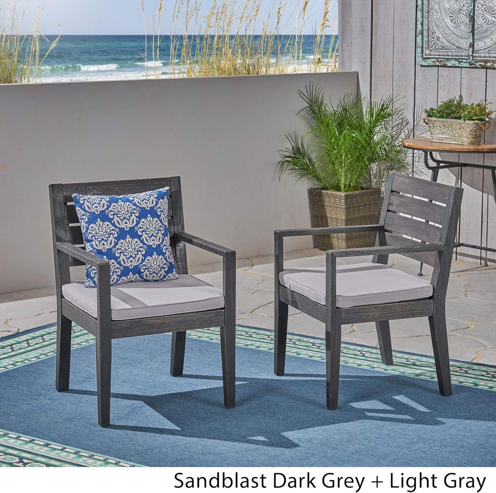 Acacia Wood Outdoor Dining Chairs Set Of 2 Z2601