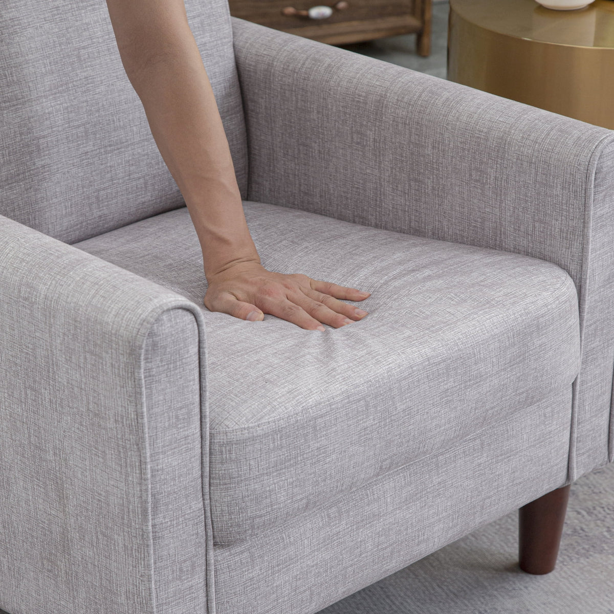Single Sofa Chair with Four Wooden Legs C3137