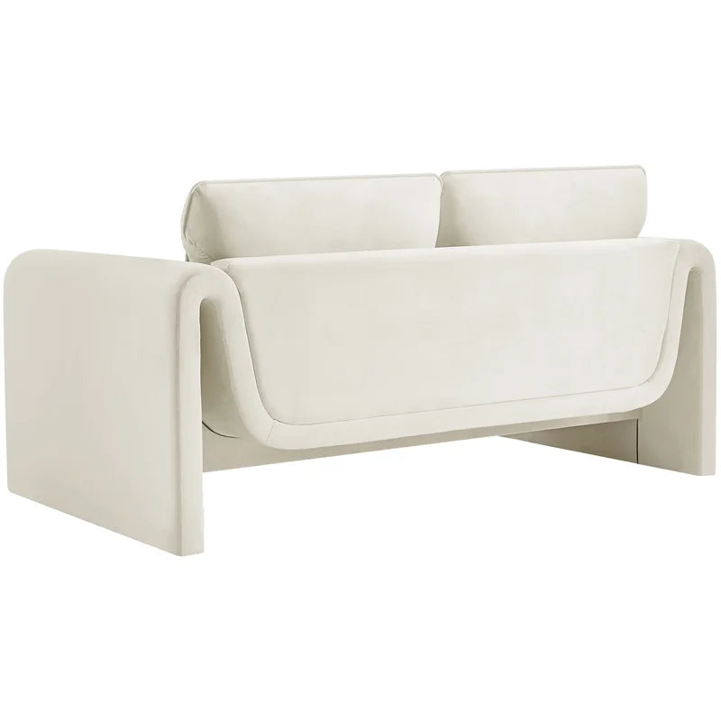 Cream Velvet Loveseat G17559