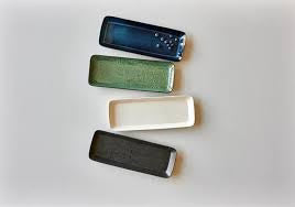 Stoneware Dish 14x38cm Black, Dark Blue E501