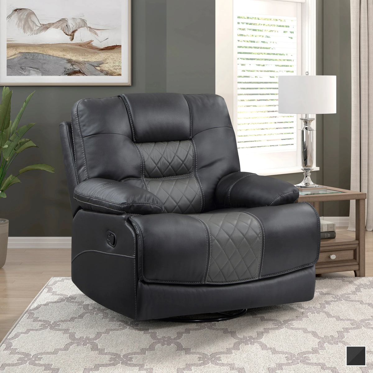 Faux Leather Swivel Glider Reclining Chair J90820