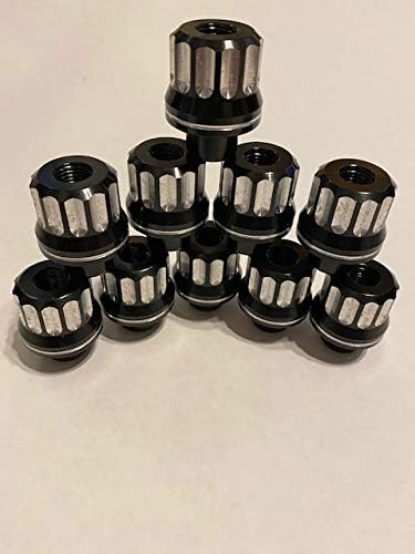 Billet Lug Nuts 7/16 Stud Set of 10 Black Anodized Pack of 2 N726