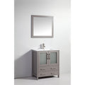 30 in. Single Sink Vanity Cabinet with Ceramic Sink & Mirror Grey X131781