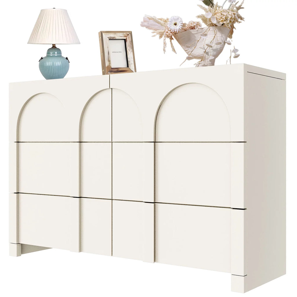 Half Gloss White 6 Drawer Dresser P6673