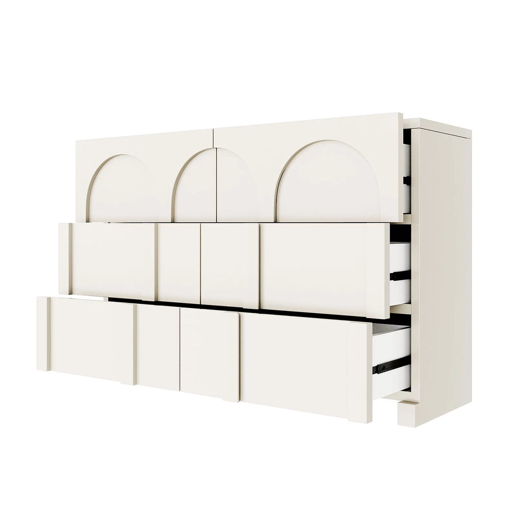 Half Gloss White 6 Drawer Dresser P6673