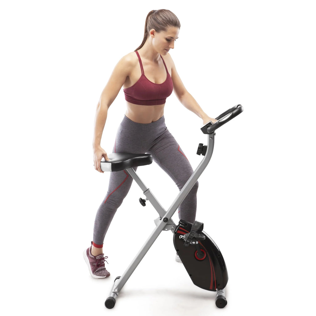 Folding Upright Exercise Bike with Adjustable Resistance A9122