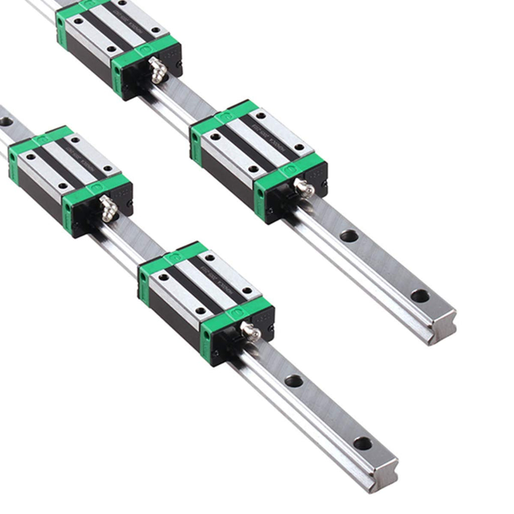 2Pcs HGR20-1200mm Linear Slide Guideway Rail + 4Pcs HGH20A Bearing Blocks Square Type Carriage for 20mm Linear Rail Set I545