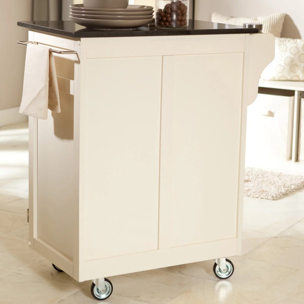 Off White Wood Kitchen Cart I978123