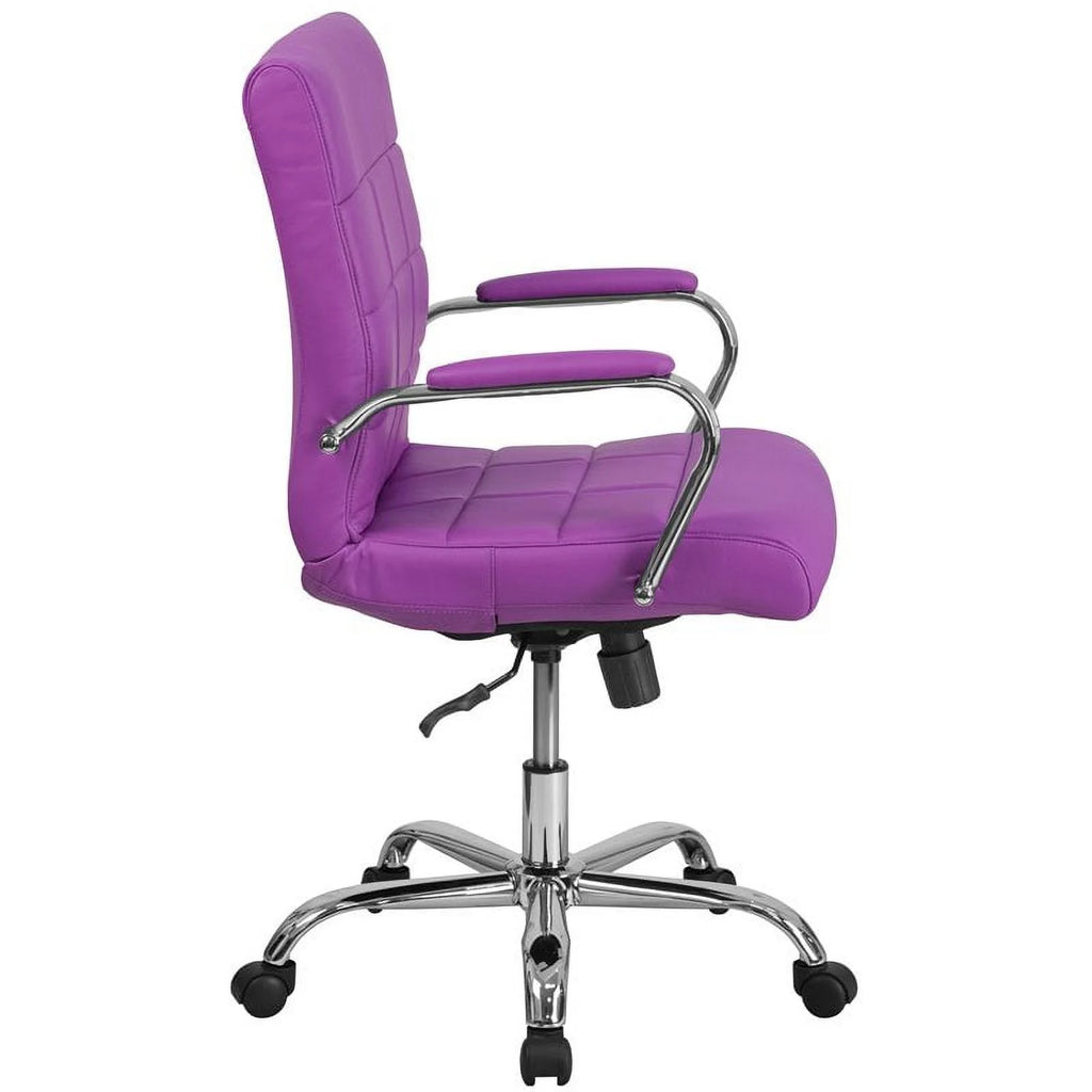 Purple Faux Leather Swivel Office Chair B384726