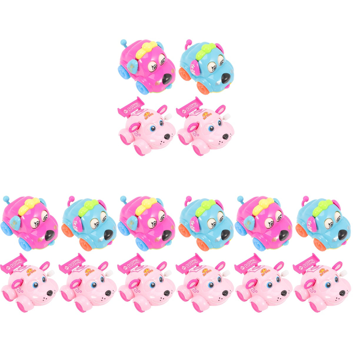 16 Pcs Wind up Cars Mini Plastic Toy R480