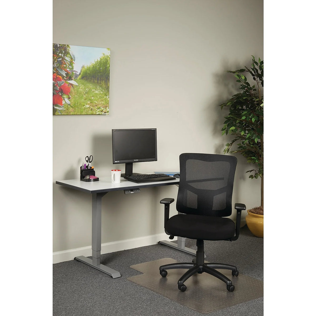 Black Mesh Mid-Back Swivel Tilt Chair O562858