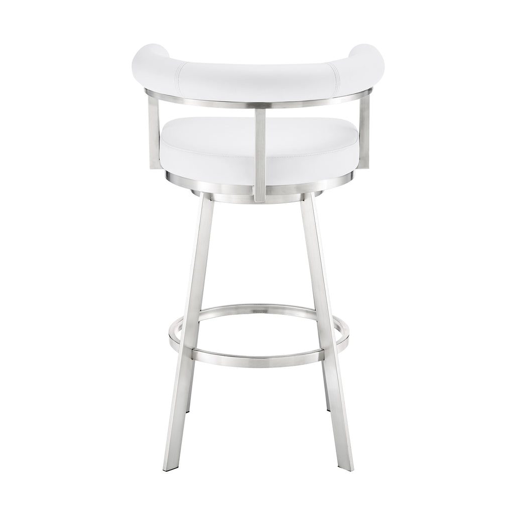 White/Chrome Swivel Bar Stool G51328