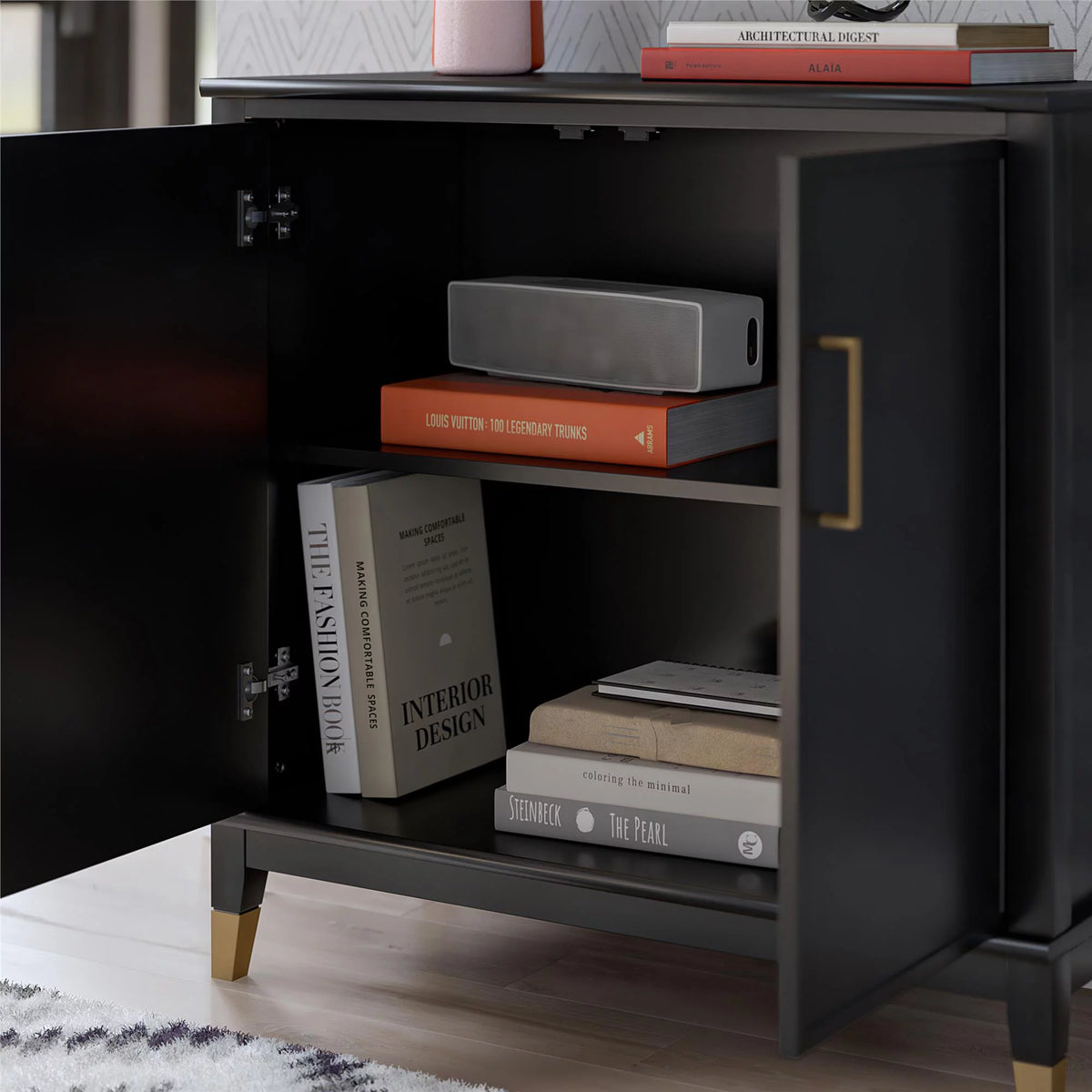 Black 2-Door Accent Cabinet P109674