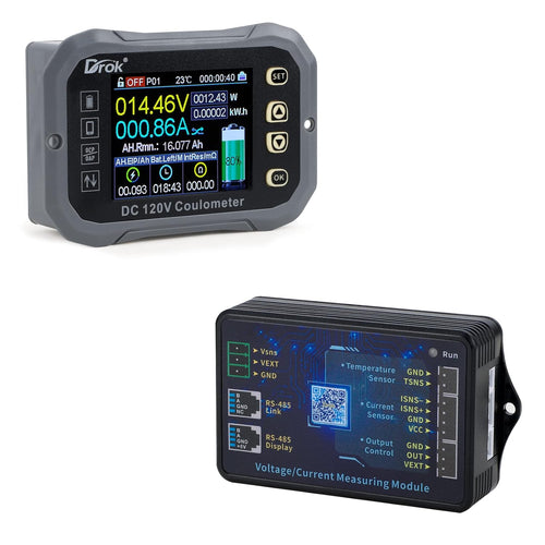 0-120V 100A DC Voltmeter Coulometer Battery Monitor, Pack of 2 H78373