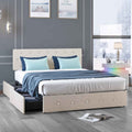 Queen Size Bed Frame with Storage Drawers and Adjustable Headboard K375907
