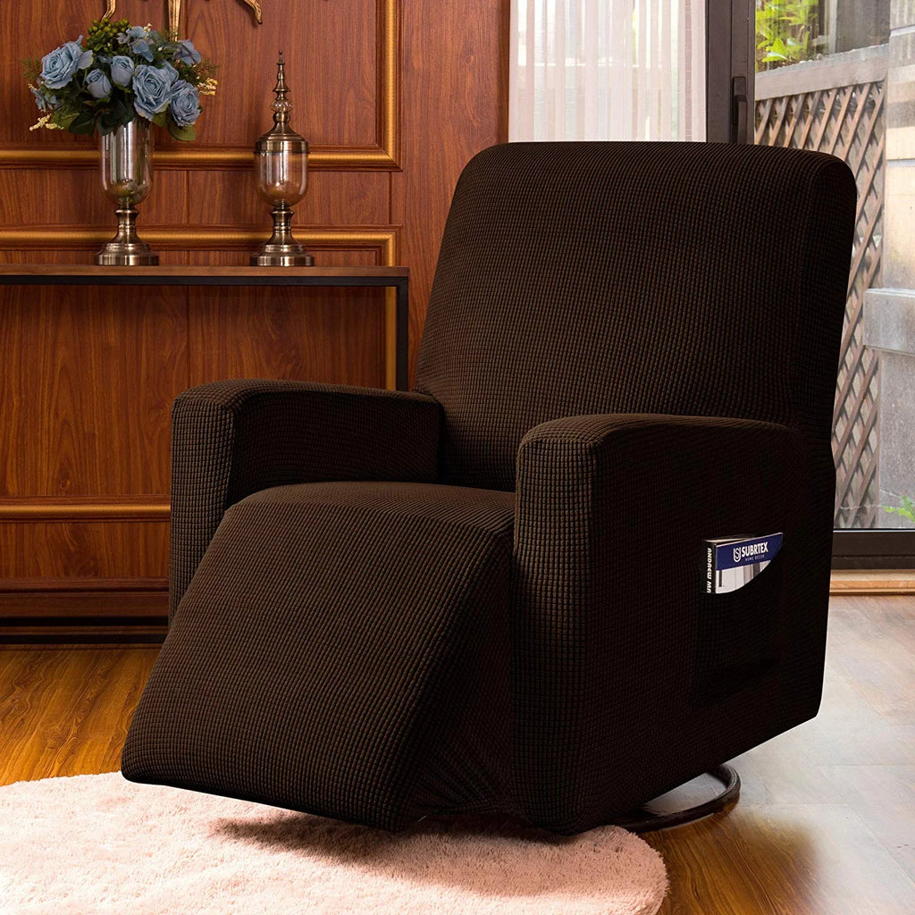 Chocolate Textured Grid Recliner Slipcover E95577
