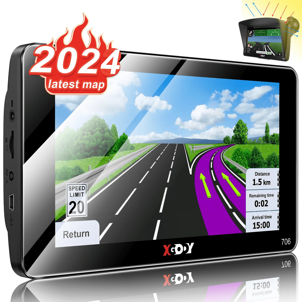 7 inch Truck GPS Navigation with Voice Guidance U54329