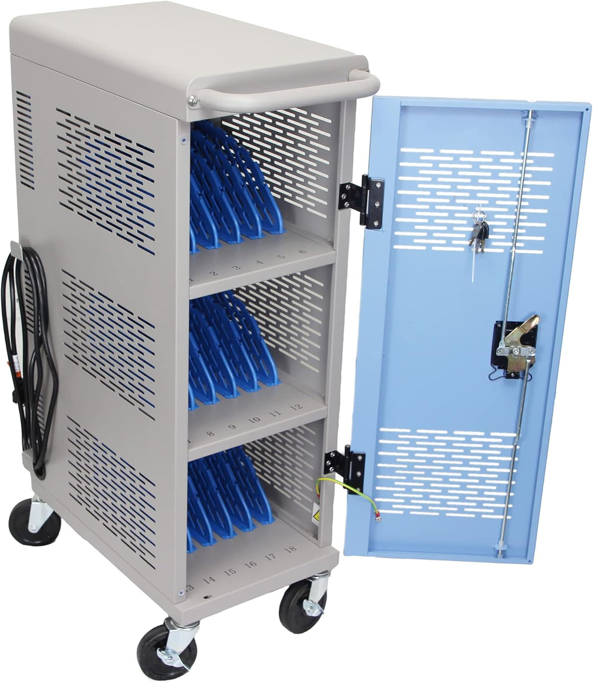 Locking Laptop Charging Cart for 18 Devices T876