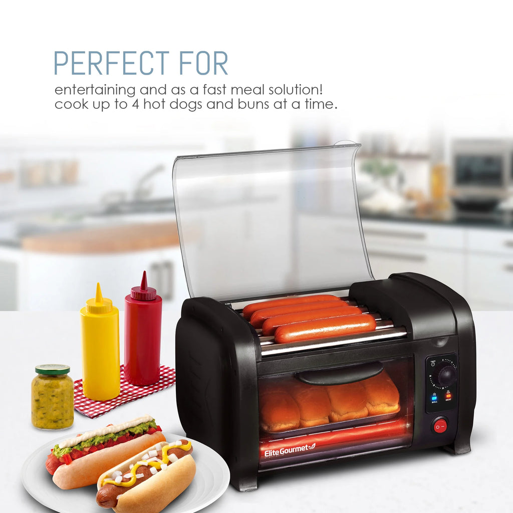 Black Hot Dog Roller and Toaster Oven U78243