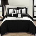 Black & White 10 Piece Comforter Bed in A Bag Set W283
