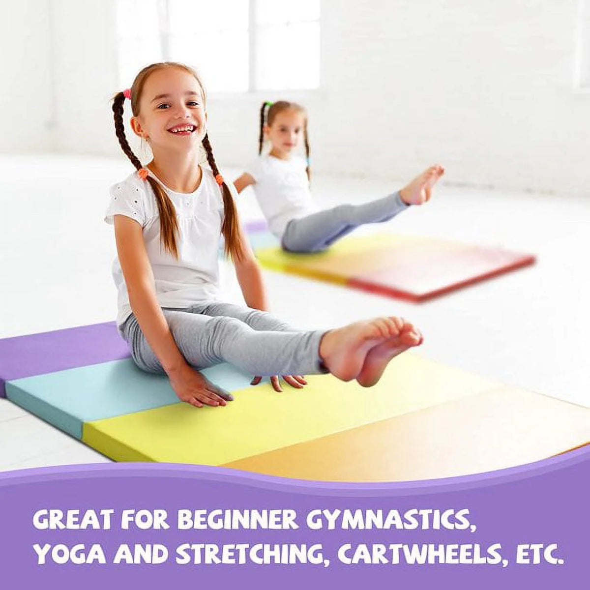 3' x 6' Kids Gymnastics Mat with Carrying Handles D47341