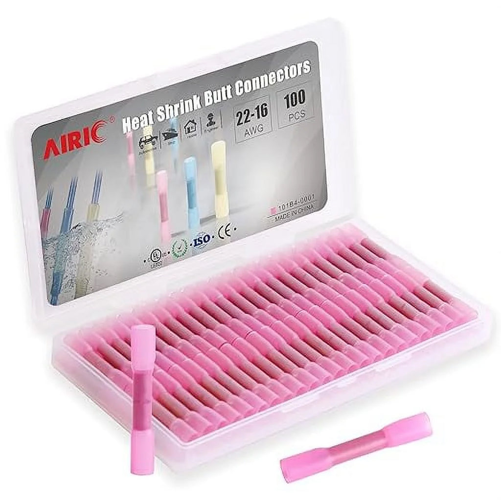 22-16 Gauge Waterproof Heat Shrink Butt Connectors 100pcs P2852